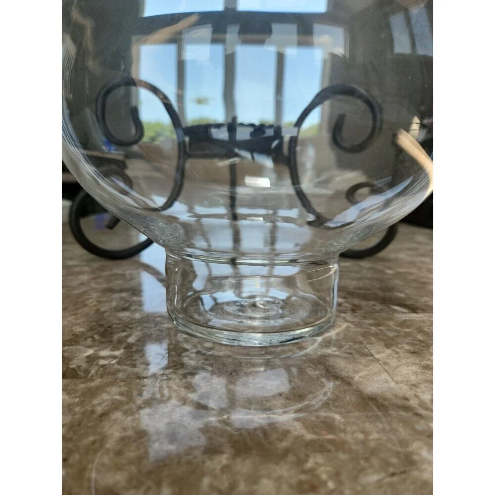Large Glass Candle Holder By Home Interiors